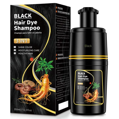 IIIMEIDU Champú para teñir el cabello negro 3 en 1, champú para colorear el cabello natural para cabello gris, tinte para el cabello para mujeres y