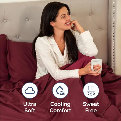 Miniatura 4 de Juego de sábanas King de 6 piezas - Cómodo, transpirable y refrescante - Juego de ropa de cama de lujo de hotel ultrasuave con bolsillos profundos