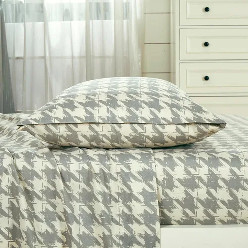 Miniatura 10 de Chezmoi Collection Juego de sábanas geométricas Lodge de 3 piezas tamaño Twin - Multicolor azul con estampado de diamante, microfibra cepillada