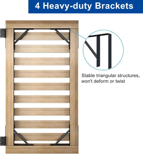 Miniatura 4 de JUBEST Soporte de Esquina con Refuerzo de Servicio Pesado para Puerta, Kit Anti-Combadura para Puerta, Herrajes Ajustables para Puerta para Cerca