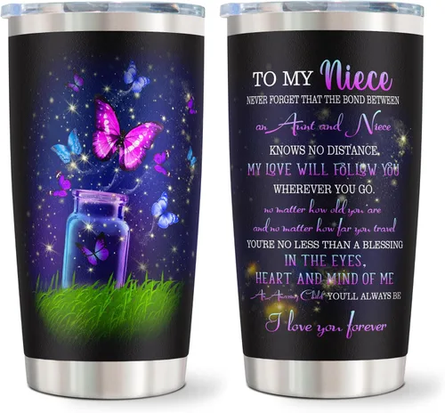 Regalos para Sobrina de la Tía, Mejores Regalos para Sobrina de la Tía, Divertidos Regalos de Cumpleaños para Sobrinas, Vaso Térmico de Café Único