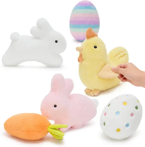 Miniatura 11 de MaoGoLan Paquete de 10 peluches de animales de granja a granel con caballo, vaca, perro, gato y más, juguetes educativos, decoración de fiesta