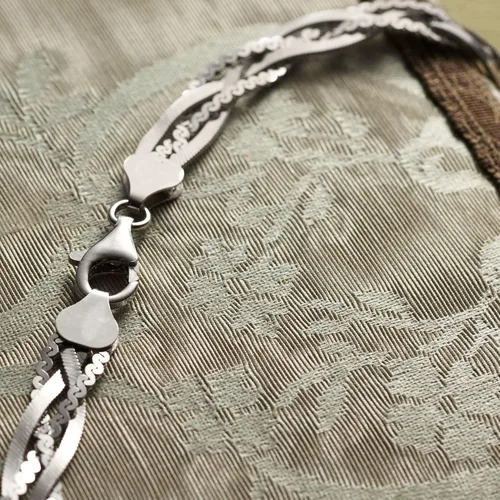 Miniatura 6 de Ross-Simons Collar de cadena trenzada de plata esterlina italiana, Plata esterlina, no conocido