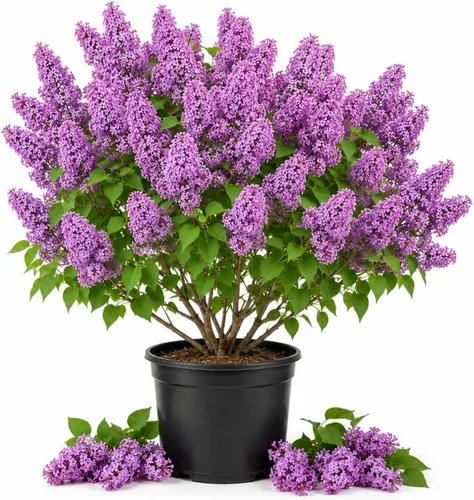Planta lila morada, arbusto de lila resistente para cultivo de contenedores y jardín, flores fragantes de color morado lavanda, de 9 a 12 pulgadas