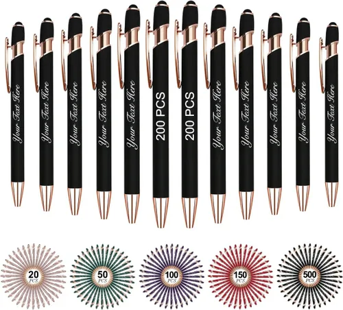 Miniatura 8 de Bolígrafos personalizados personalizados con nombre y texto a granel, 10 bolígrafos personalizados con grabado gratis, regalo para mujeres
