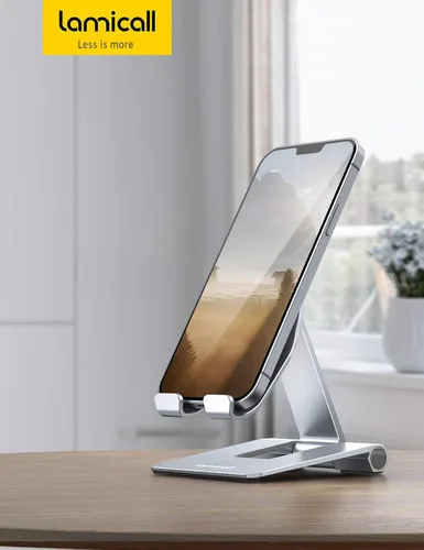 Miniatura 7 de Soporte Lamicall ajustable para teléfono, para escritorio Plateado (sliver)