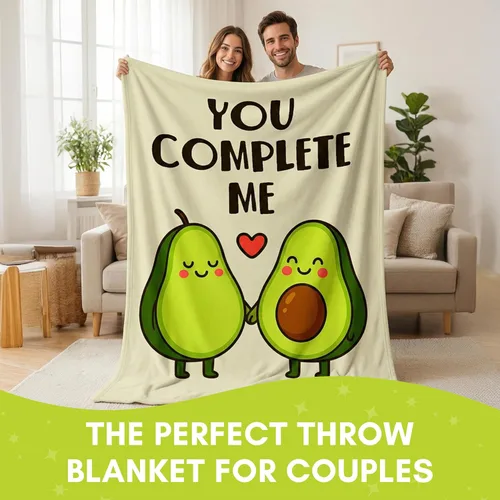 Miniatura 2 de Ethisa Manta de aguacate para parejas de 50 x 60 pulgadas, divertida manta de forro polar para San Valentín, aniversario, boda, regalo romántico