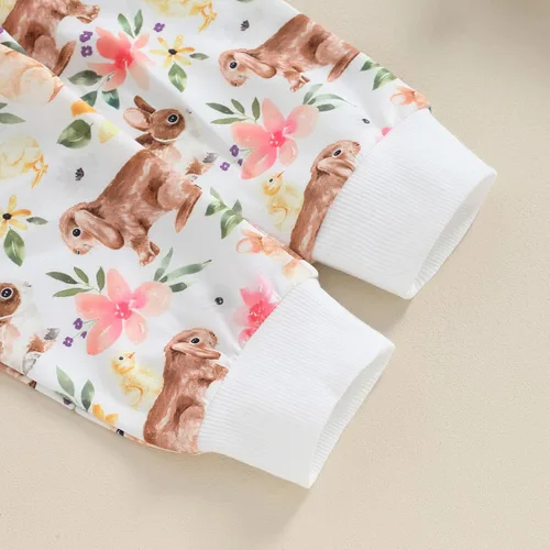 Miniatura 26 de Mandizy Conjunto de ropa de bebé niña otoño 3 6 9 12 18 24 meses sudadera de manga larga y pantalones con estampado floral y diadema