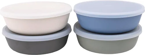 Miniatura 11 de WeeSprout Cuencos de bambú para niños con tapas, juego de cuatro cuencos de tamaño para niños 10 oz, para cereales, sobras y bocadillos, aptos