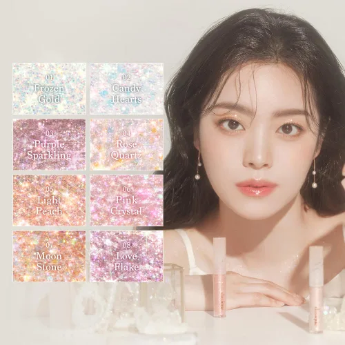 Miniatura 4 de dasique Starlit Jewel - Brillo líquido c #01 Frozen Gold Sombra de purpurina parpadeante Maquillaje coreano Maquillaje de ojos brillante