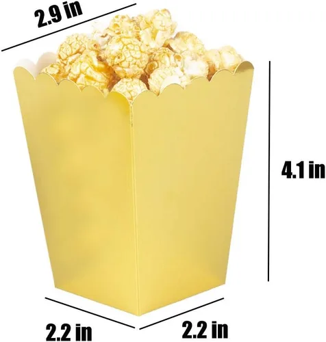 Miniatura 2 de We Moment Cajas de palomitas de maíz doradas para suministros de fiesta, paquete de 36 Marrón