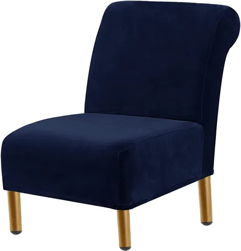 Miniatura 29 de Funda para silla decorativa sin brazos, de terciopelo elástico, extraíble, lavable, protector moderno de muebles con parte inferior elástica