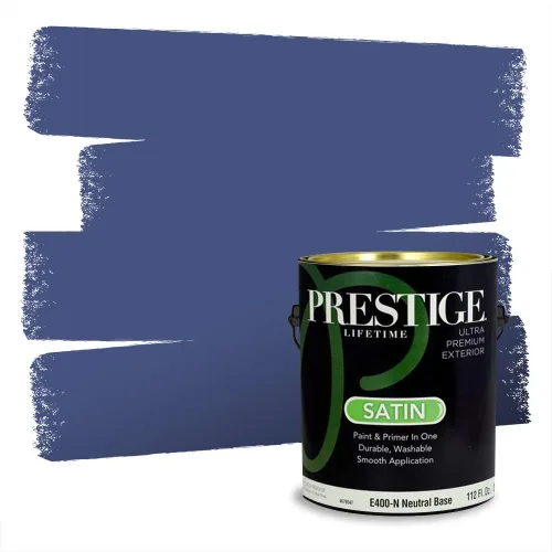 Miniatura 1266 de Pintura Exterior + imprimación PRESTIGE, todo-en-uno, 1 galón, acabado mate, color comparable al Valspar* Royal Gray* VS151-Gris real