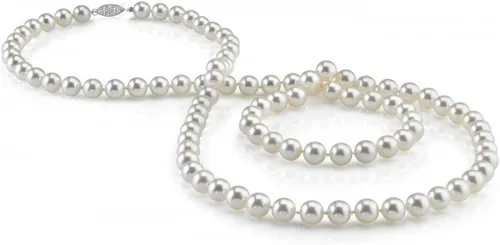 Miniatura 31 de The Pearl Source 14K Gold 6.5-7.0mm AAAA Quality Round White Freshwater Cultured Pearl Necklace for Women in 16"-36" Lengths