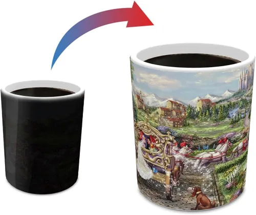 Miniatura 3 de Morphing Mugs Disney – Cenicienta Happily Ever After – Thomas Kinkade Studios – Una taza de cerámica que cambia de color de 11 onzas – Imagen