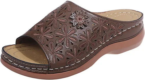 Miniatura 9 de Ladmiple - Sandalias ortopédicas de cuña para mujer, cómodas sandalias ortopédicas para caminar con soporte de arco 2024 Y-Verde