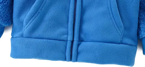 Miniatura 5 de AMIYAN Sudadera con capucha de forro polar con forma de orejas de oso, sudadera con capucha y cremallera para niños pequeños