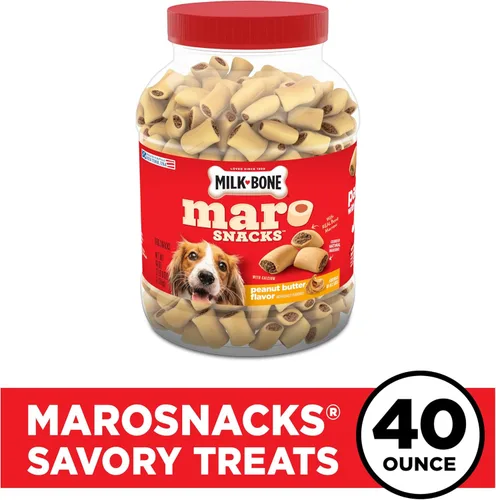 Miniatura 32 de Milk-Bone MaroSnacks Golosinas para perros pequeños con sabor a tocino con médula ósea, 40 onzas (paquete de 2) (el diseño del empaque puede variar)
