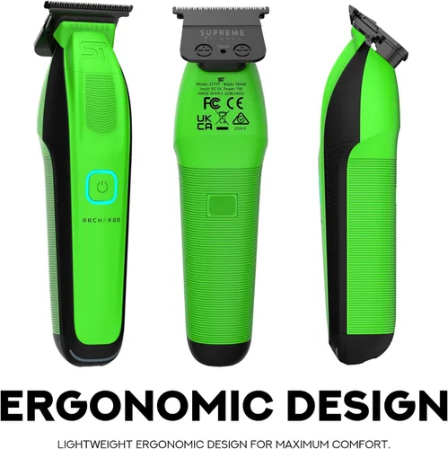 Miniatura 6 de Supreme Trimmer Recharge ST777 - Recortadora de peluquero profesional con 2 baterías extraíbles, motor de 8000 RPM, cuchillas DLC de espacio cero