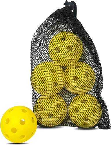 Miniatura 21 de 6 -Pack Pickleball Balls, 26 Holes Outdoor Pickleballs, High Elasticity & Durable Pickle Balls for All Style Pickleball Paddles Indoor Pickleballs