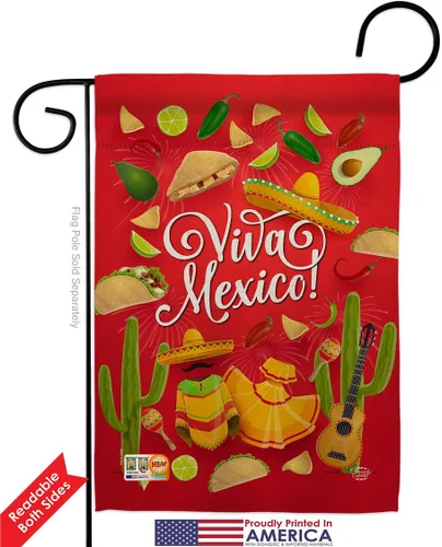 Miniatura 4 de Viva México - Kit de banderas de jardín para casa de jardín, fiesta de verano, cactus y piñata, sombrero mexicano, fiesta mexicana, pequeño regalo