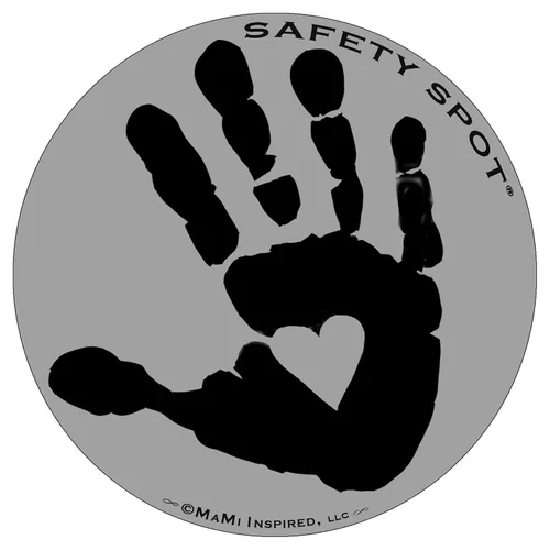Imán - huella de mano para niños para la seguridad del estacionamiento del coche - fondo gris (negro)