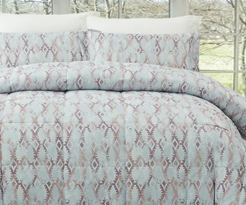 Miniatura 6 de Natural Comfort MC210-Tut-BL-Q Lujoso juego de edredón reversible para todas las estaciones, tamaño Queen, azul, 3 piezas