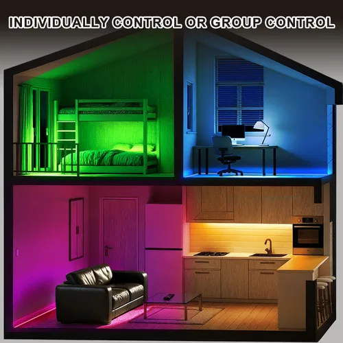 Miniatura 7 de Iluminación LED para debajo del gabinete, luces regulables debajo del mostrador, WiFi Smart Controlled, RGB, 12 pulgadas, lámparas enlazables