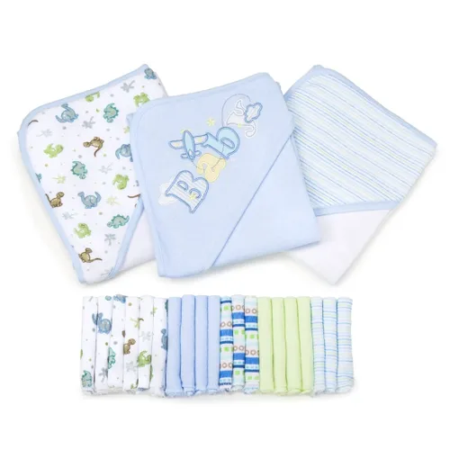 Miniatura 11 de Spasilk Baby - Juego de toallas con capucha y paños de baño para niñas y niños recién nacidos (23 unidades)