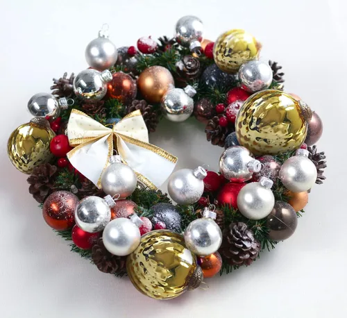 Miniatura 7 de Juego de 4 adornos dorados de vidrio de mercurio (bola antigua en relieve de 3.15 pulgadas) perfectos para árbol de Navidad, decoración colgante