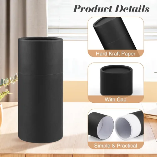 Miniatura 3 de Tarro de papel Kraft de 3.4 fl oz/3.4 onzas, cajas de cartón vacías redondas, envase de tubo de embalaje de cartón con tapa para manualidades, té