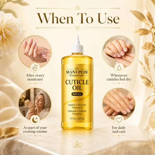 Miniatura 8 de Recambio profesional de aceite para cutículas/paquete a granel con boquilla de precisión para un fácil rellenado, 7 onzas líquidas. Enriquecido