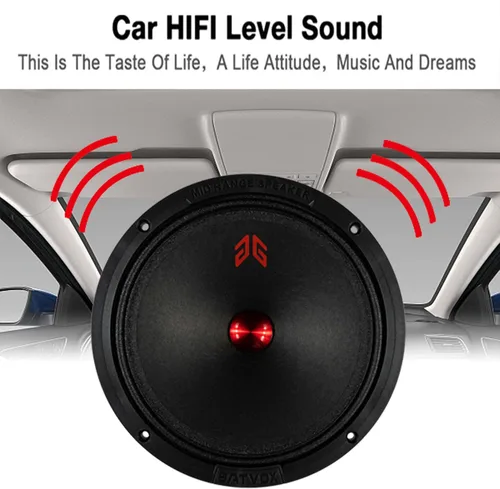 Miniatura 6 de MX80P1 - Altavoz de rango medio de 8 pulgadas, tapa antipolvo roja, 480 W máximo, 4 ohmios, altavoces de puerta de audio de alta calidad para coche