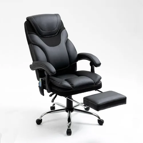Miniatura 3 de Silla de oficina de masaje, silla de oficina con reposapiés, silla de oficina de respaldo alto con reposabrazos, sillas ergonómicas de escritorio