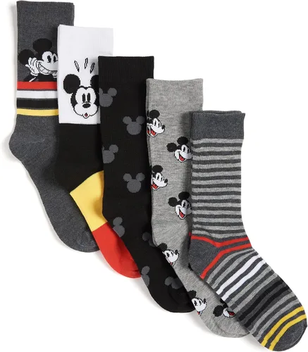 Miniatura 2 de Disney mens Mickey Mouse 5 Pack Crew Socks