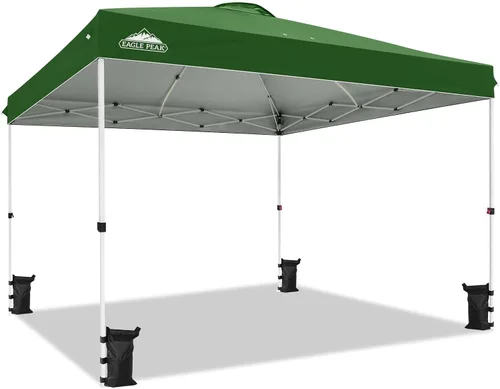 Miniatura 163 de EAGLE PEAK Tienda de campaña desplegable con bolsa de transporte con ruedas, 8 estacas, 4 cuerdas, 4 bolsas de peso, toldo de tienda de campaña