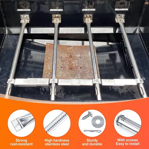 Miniatura 6 de Hisencn Kit de piezas de parrilla de acero inoxidable SUS304 para Charbroil Advantage Series 4 quemadores 463344015 463240015 463432215 463343015