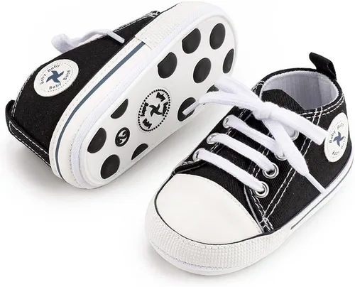 Miniatura 145 de Zapatos deportivos de lona de lona para bebés y niñas, suela antideslizante suave, suela antideslizante