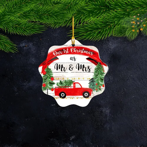 Miniatura 10 de Adorno de nuestra primera Navidad como el señor y la señora, adornos de primera Navidad para casados, regalos de boda para parejas, regalo