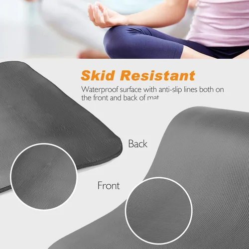 Miniatura 3 de LOKATSE Home - Tapete de yoga grueso multiusos con correa de transporte de alta densidad Gris