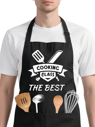 Miniatura 8 de Delantales personalizados con bolsillos, delantales de cocina para mujeres y hombres con logotipo de chef, regalos para papá, mamá, marido y amigo
