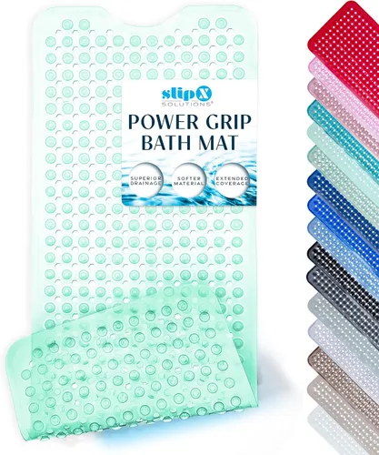 Miniatura 16 de SlipX Solutions - Tapete extralargo y de fuerte agarre para tina y ducha, para adultos mayores y niños, 39x16 pulgadas, antideslizante, agujeros
