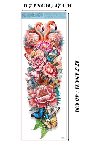 Miniatura 4 de Kotbs 6 hojas de tatuajes temporales de brazo completo, diseños florales realistas impermeables, serpiente, peonía, mariposa, tatuajes falsos
