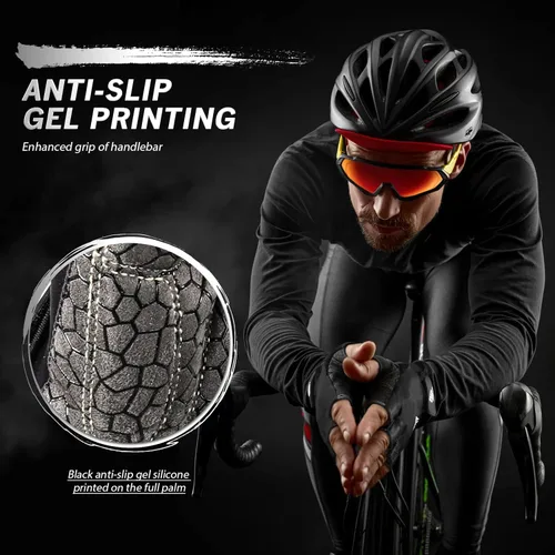 Miniatura 5 de HTZPLOO Guantes de ciclismo, guantes de ciclismo, guantes de bicicleta para hombres y mujeres, con almohadilla antideslizante que absorbe