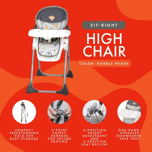 Miniatura 3 de Baby Trend Silla alta Sit-Right, cabezas bobble
