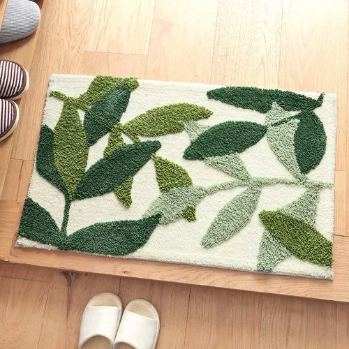 Miniatura 6 de Tiita Tapete para interiores, tapete para puerta delantera y trasera, lavable a máquina, suave, tapete de baño para entrada, 32 x 20 pulgadas, hojas