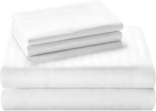 Miniatura 5 de Sábanas 100% algodón orgánico para cama de tamaño individual, sábanas refrescantes suaves de 400 hilos de fácil ajuste, bolsillos de 18 a 20