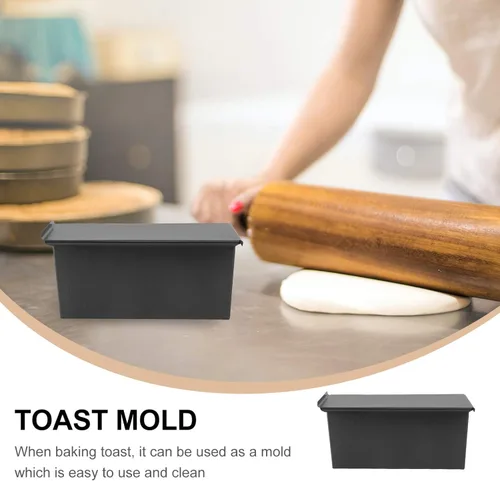 Miniatura 6 de DOITOOL Moldes de chocolate rectangular con tapa, antiadherente y horneado, molde de pan para tostadas de pan de acero inoxidable para pasteles