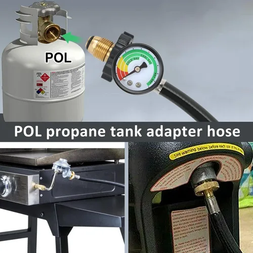 Miniatura 5 de ATKKE Manguera Adaptadora de Propano de 12 Pies de 1lb a 20lb con Medidor, Adaptador Convertidor de Parrilla de Tanque de Propano para Estufa