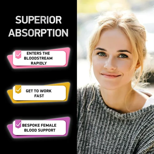 Miniatura 4 de Suplementos veganos de hierro para mujeres con ácido fólico, 35 mg de hierro suave, 400 mcg de ácido fólico, sulfato ferroso constructor de sangre